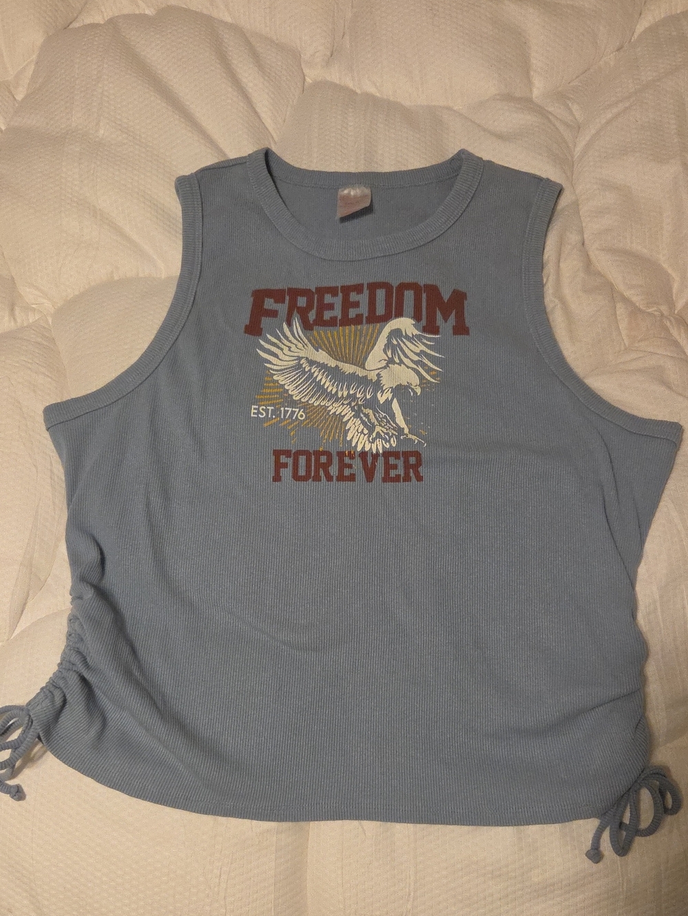 Freedom Forever Blue Graphic Tank Top